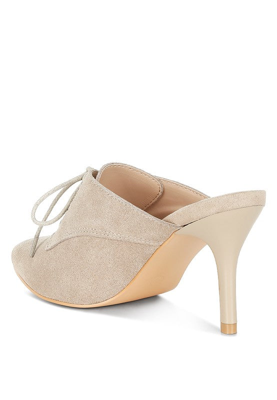 MILADI Suede Stiletto Mules