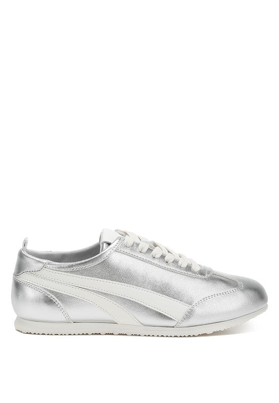 MONTEK Metallic Lace-Up Sneakers