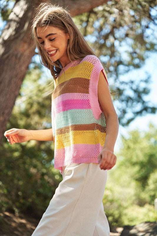 Crochet Knit Sweater Vest