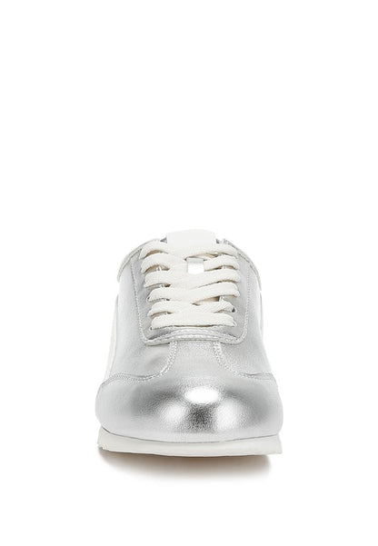 MONTEK Metallic Lace-Up Sneakers