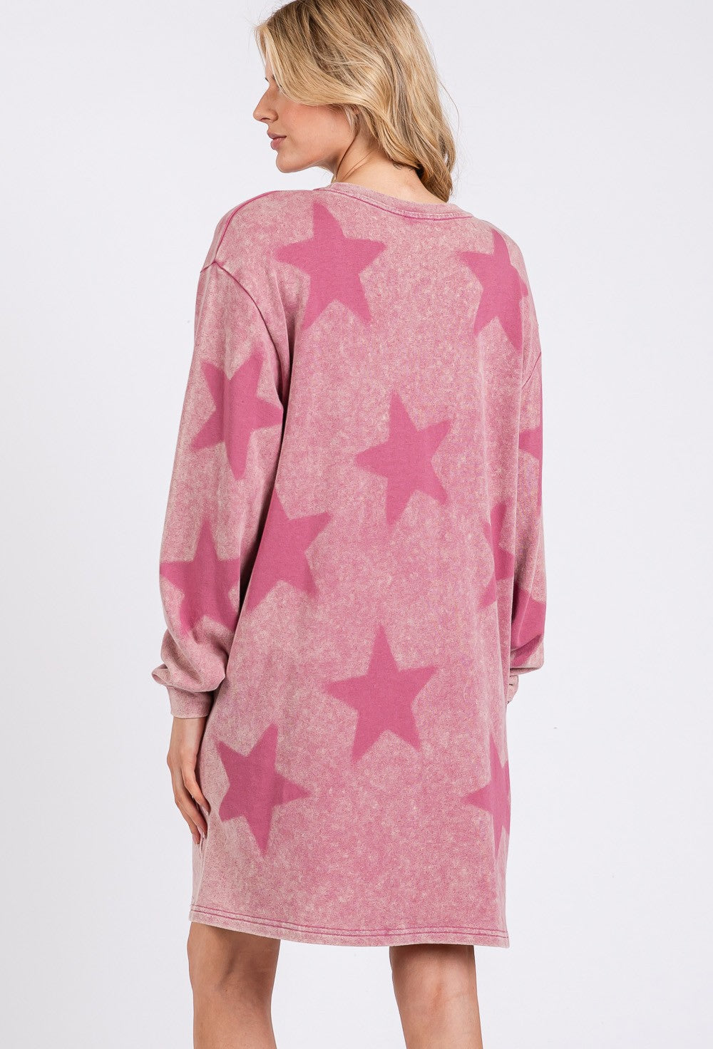 SAGE + FIG - Washed Star Print Round Neck Dress