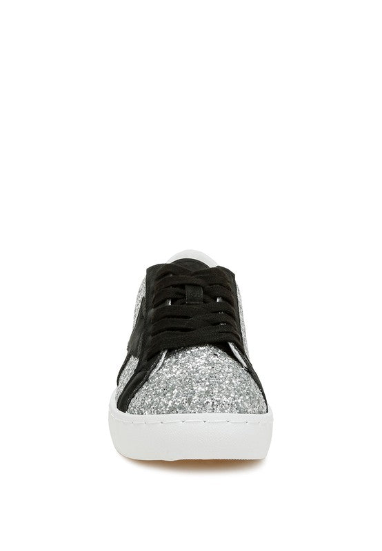 SHINDING Glitter Star Chunky Sneakers