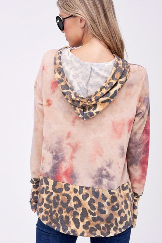 e. Luna Plus Size - Tie Dye Cheetah Print Sweatshirt