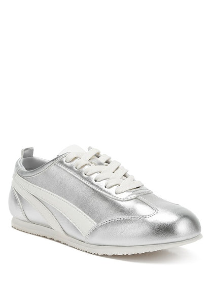 MONTEK Metallic Lace-Up Sneakers