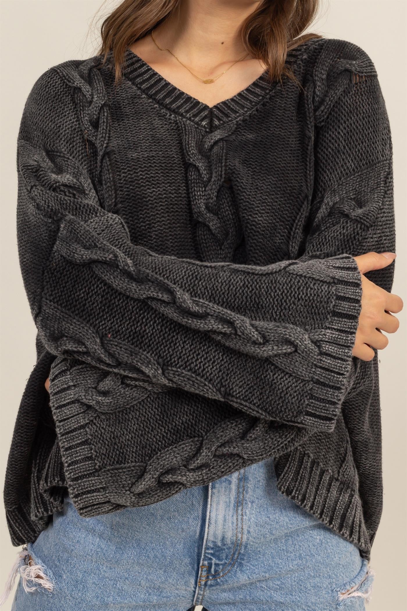 HYFVE Cable Knit Oversized Sweater