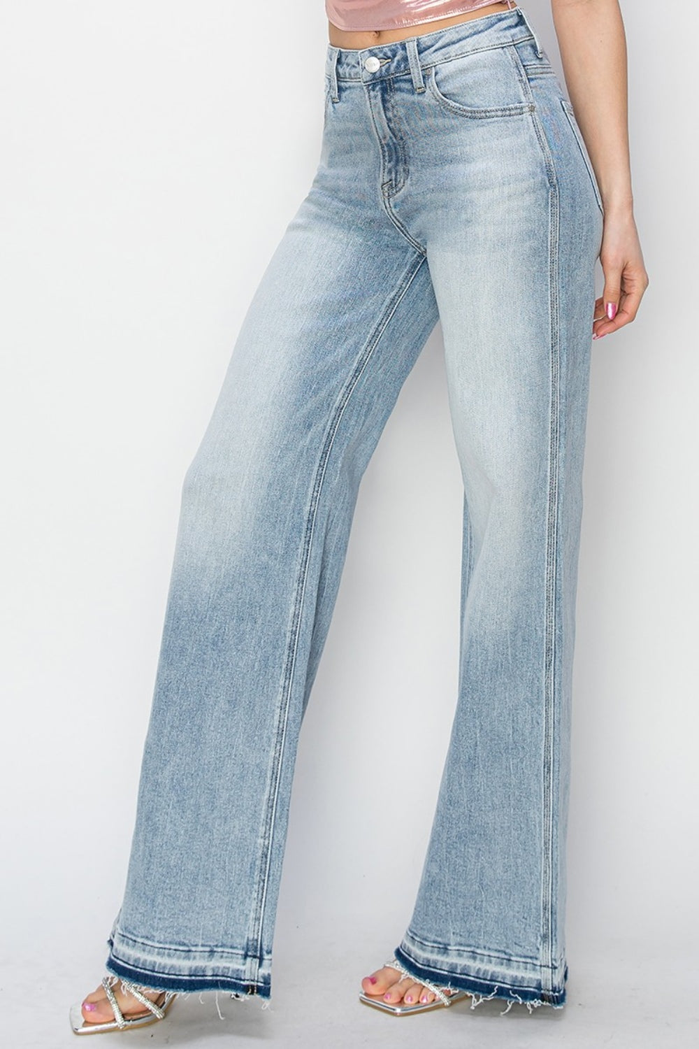 RISEN - Full Size High Rise Wide Leg Jeans