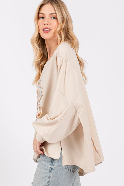 SAGE + FIG - Flower Patch Dropped Shoulder Oversize Top