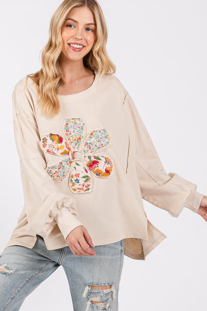 SAGE + FIG - Flower Patch Dropped Shoulder Oversize Top