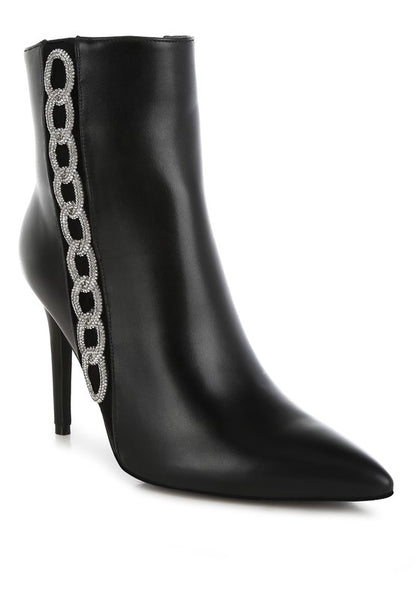 KALINA Rhinestone Chain Detail Boots