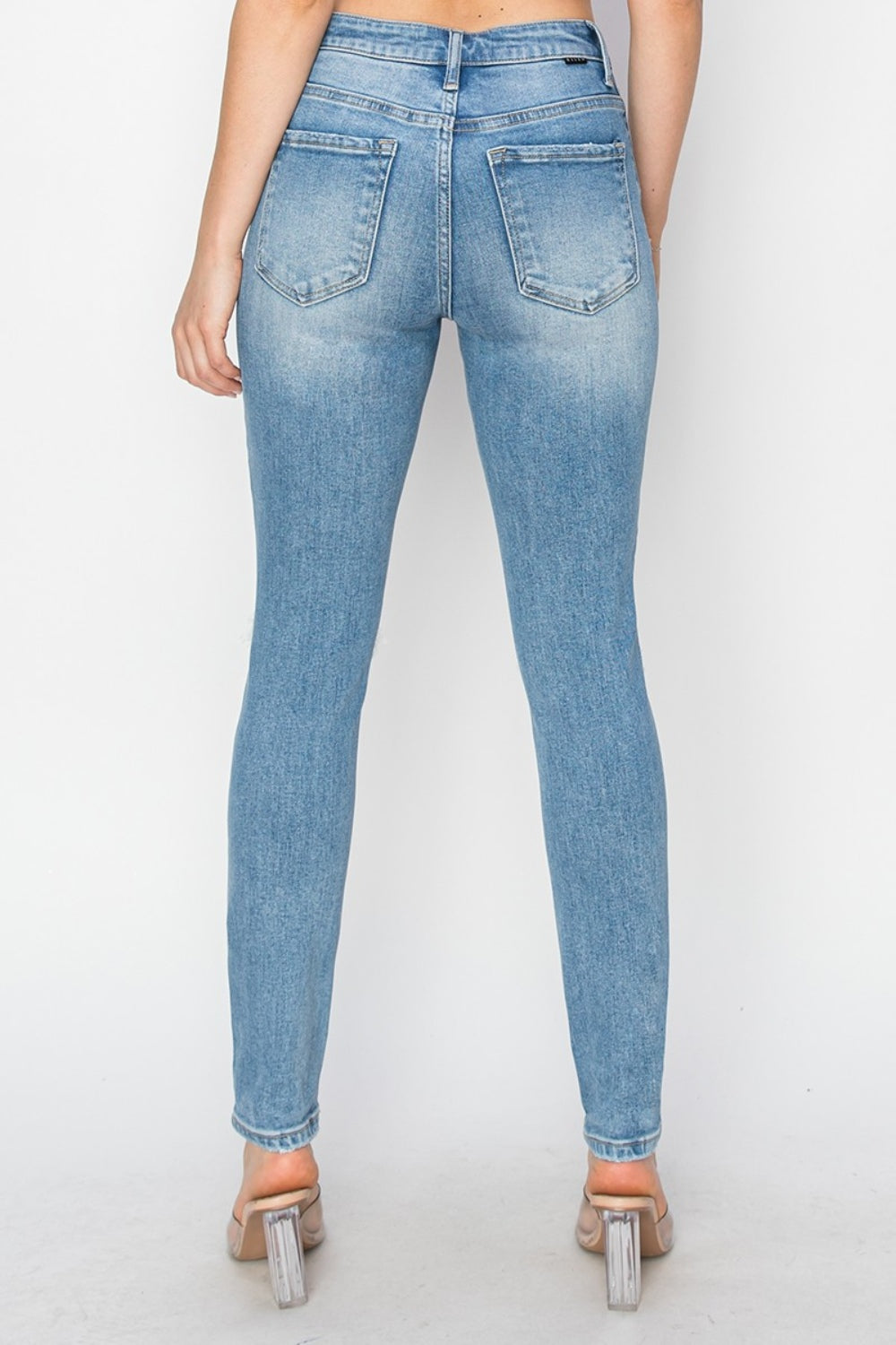 RISEN Full Size Distressed Skinny Jeans