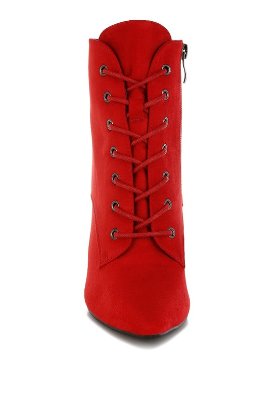 AGMATI Lace Up Stiletto Boots