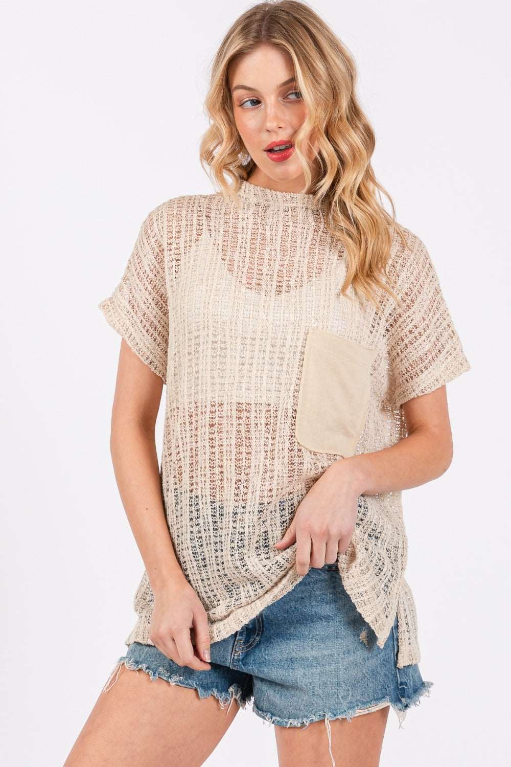 Crochet Mock Neck Cover Up