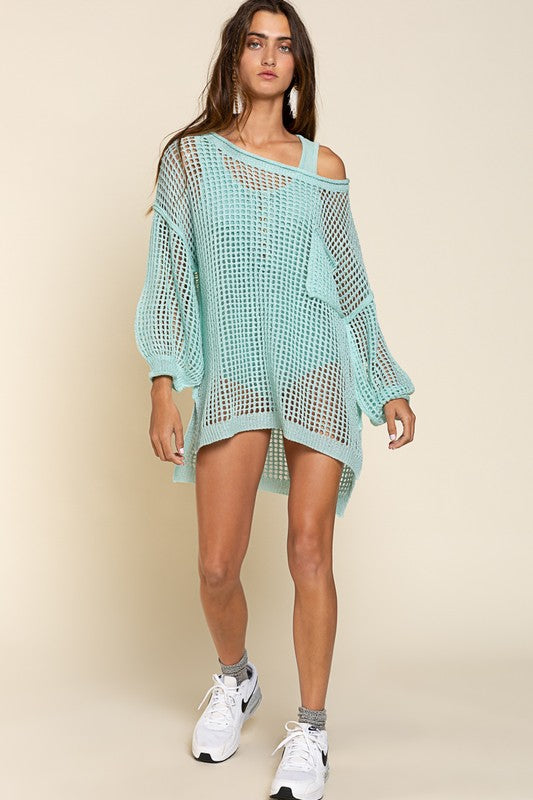 POL Oversized See-through Pullover Sweater