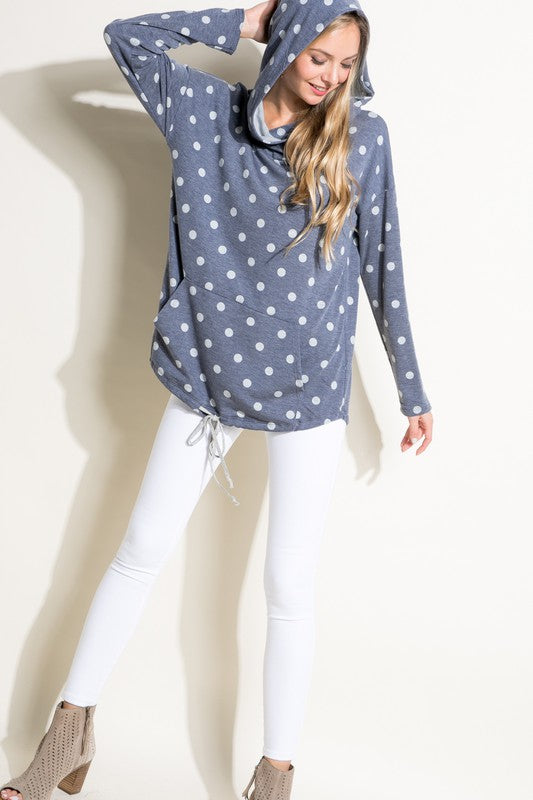 e Luna Polka Dot Hooded Sweatshirt