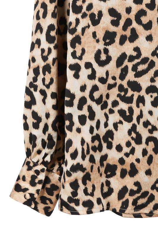 Lilou Satin Leopard Print Blouse