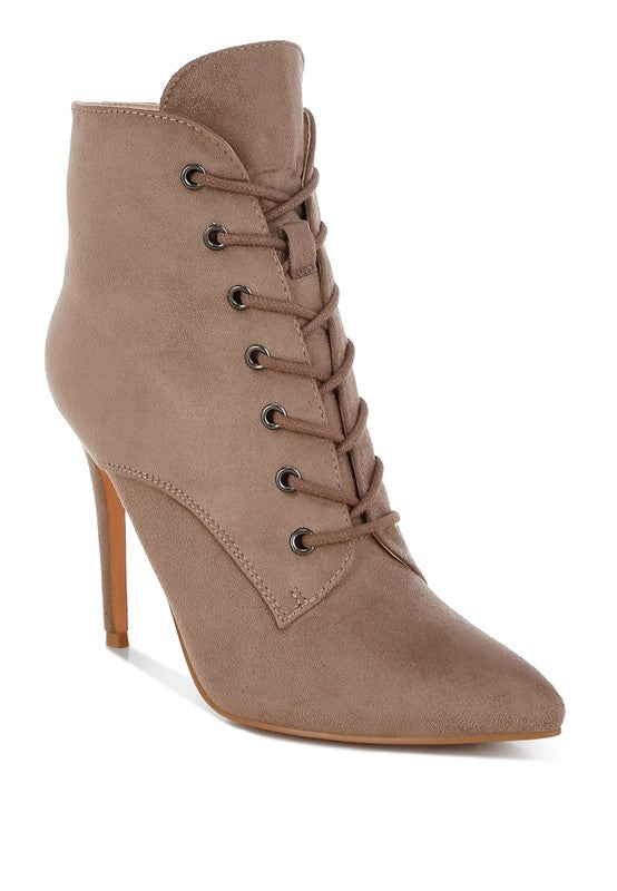 AGMATI Lace Up Stiletto Boots