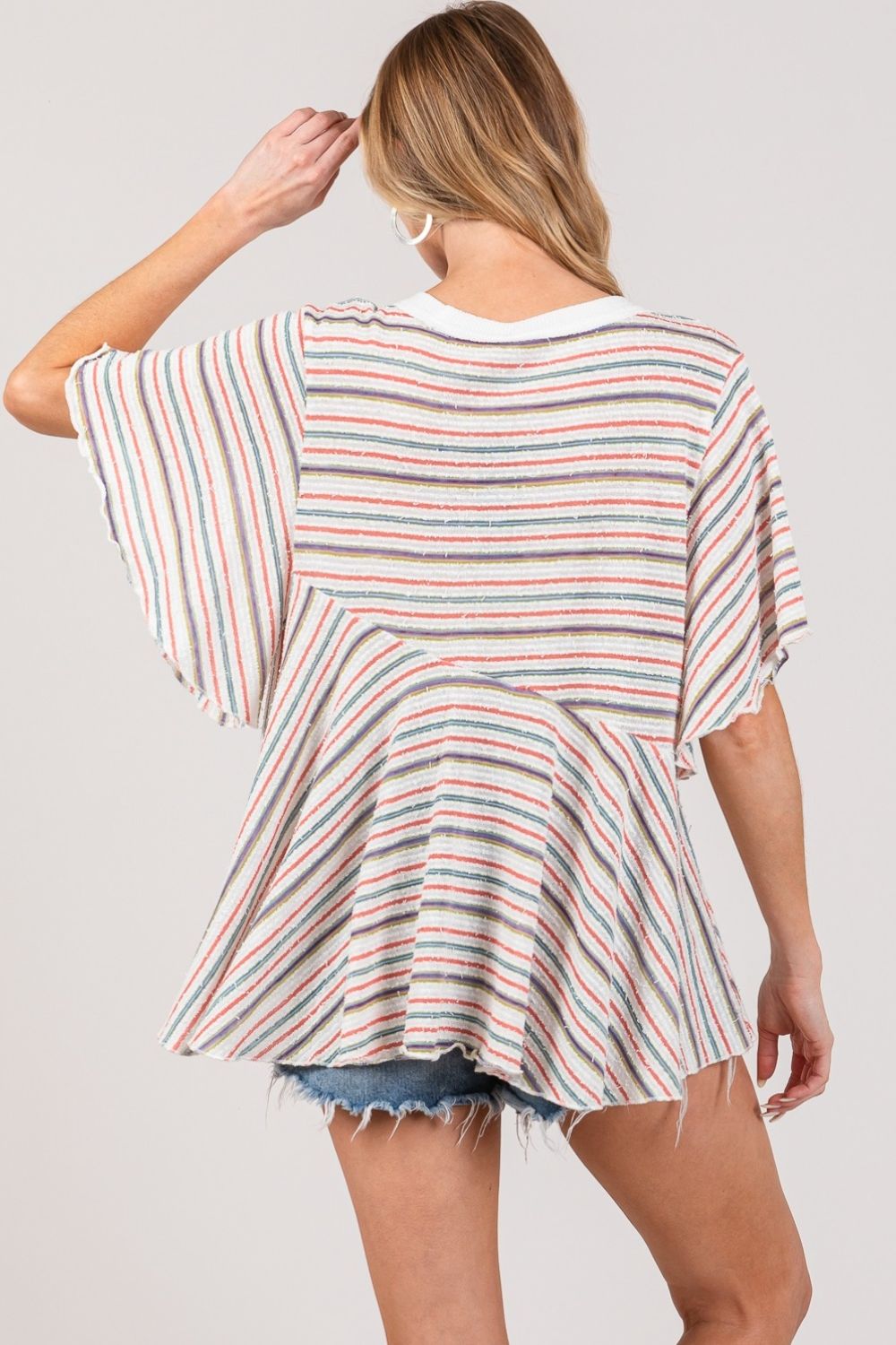 SAGE+FIG - Full Size Round Neck Stripe Top