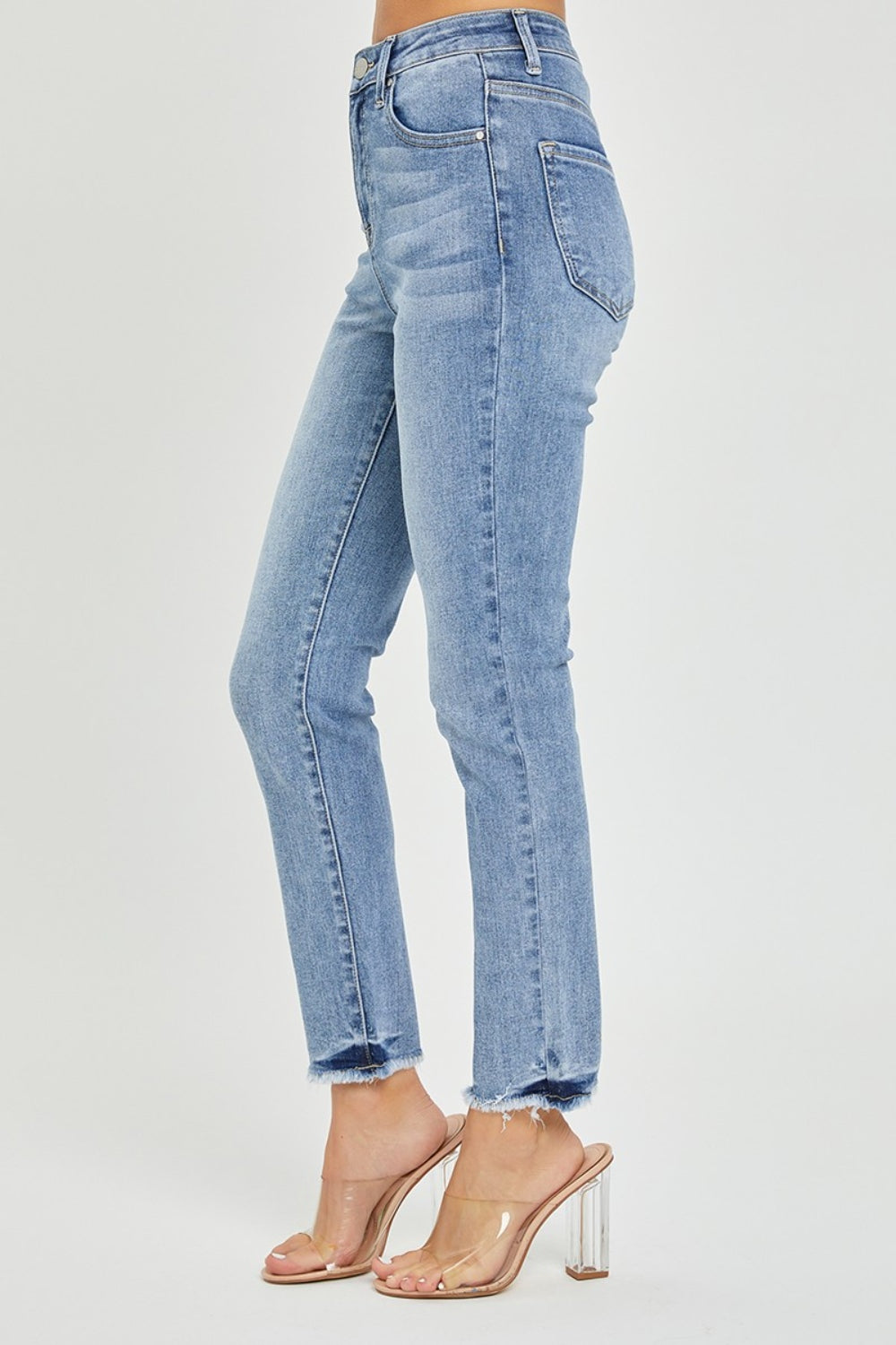 RISEN Full Size Frayed Hem Skinny Jeans