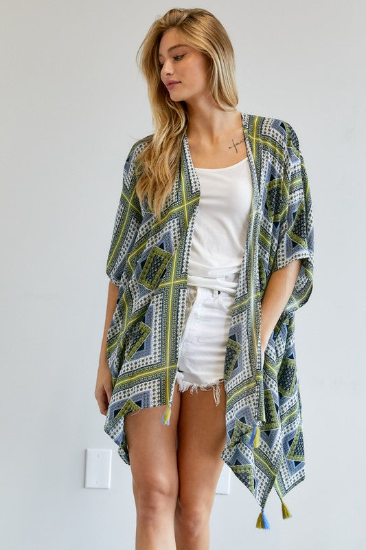 Davi & Dani Boho Print Kimono