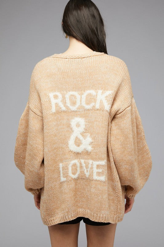 Davi & Dani - Knit "Rock & Love" Cardigan