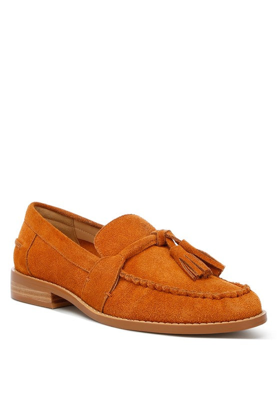 RHONE Tassel Detail Suede Loafers