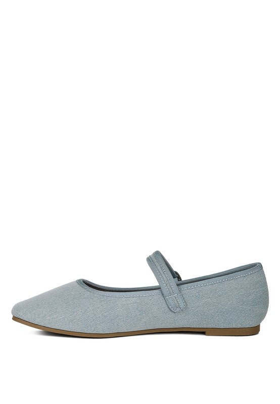 IKER Classic Denim Pin Buckle Ballerinas