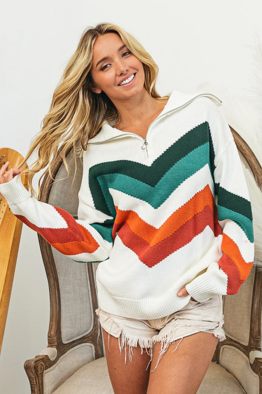 BiBi Chevron Pattern Sweater