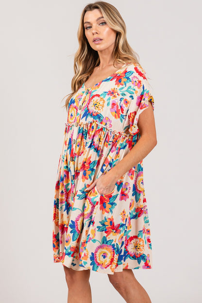 SAGE+FIG - Full Size Floral Button-Down Dress