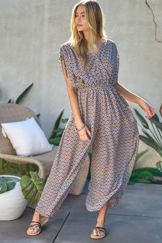 Davi & Dani Printed Jumpsuit