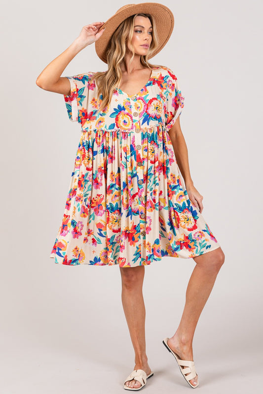 SAGE+FIG Full Size Floral Button-Down Dress