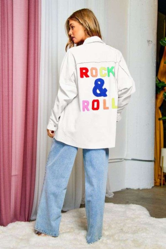 Davi & Dani Multi Color Rock & Roll Lettered Shirt