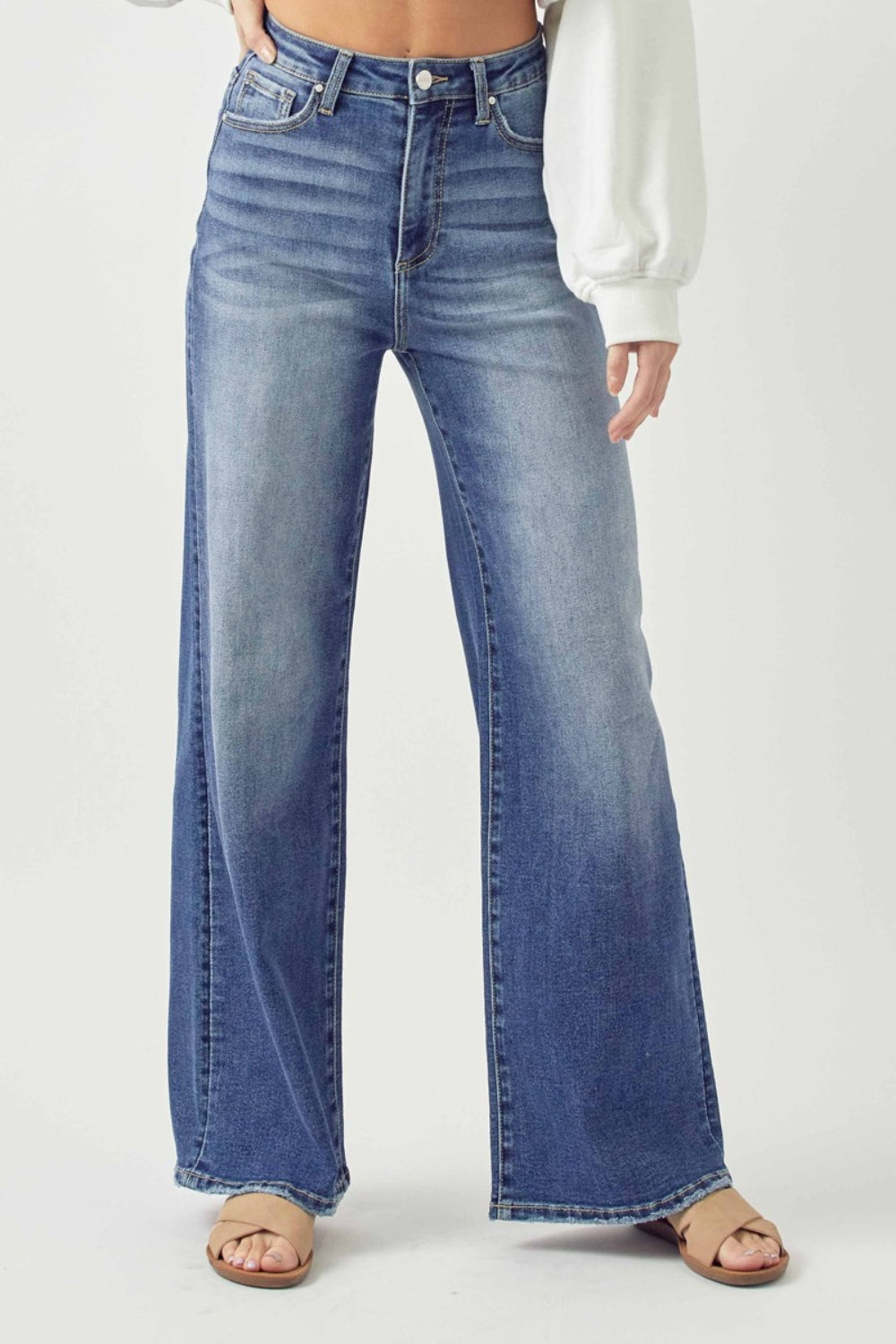 RISEN Full Size High Rise Wide Leg Jeans