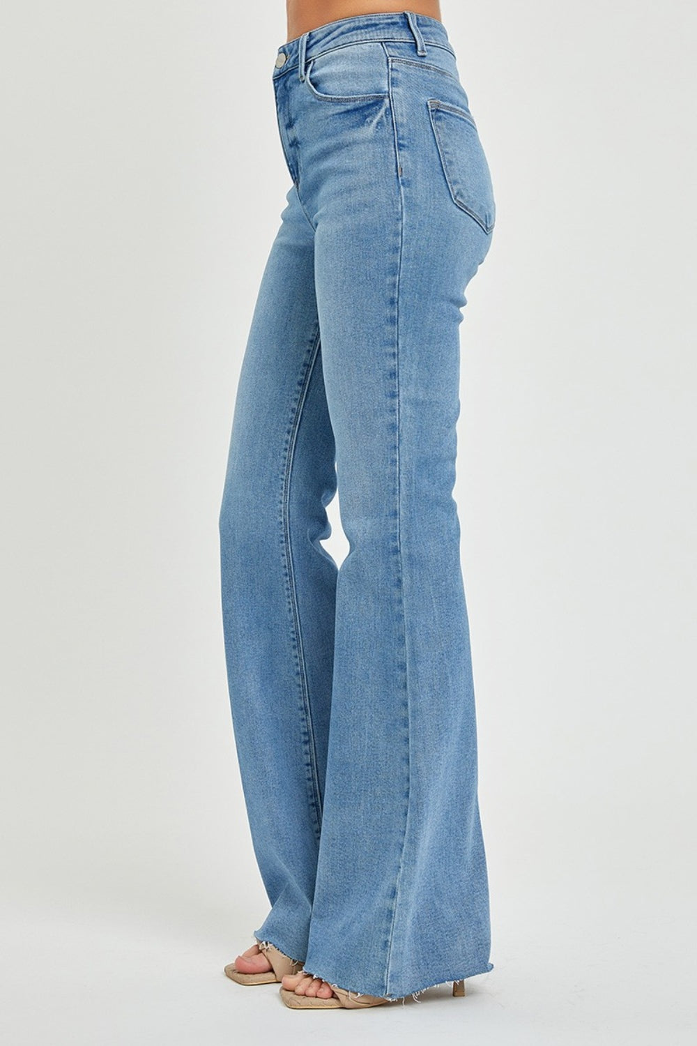 RISEN Full Size Raw Hem Bootcut Jeans