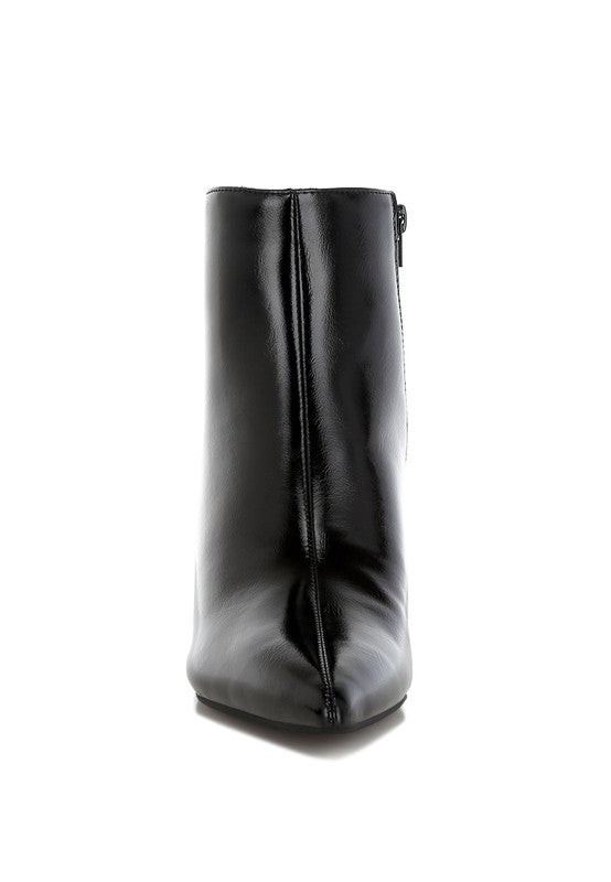 THYMUS Faux Leather Kitten Heel Boots