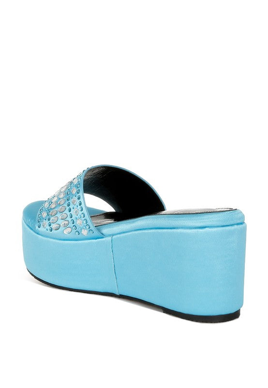 BATANGA Diamante & Rhinestone Detail Flatforms