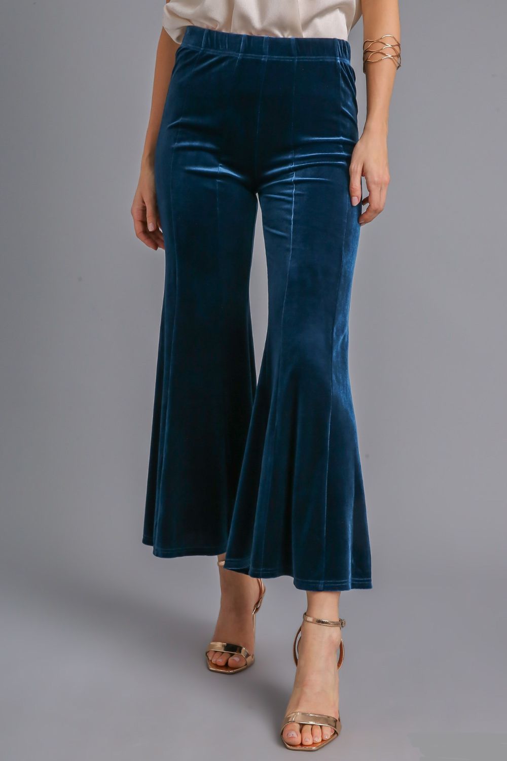 Umgee - High Rise Elastic Waist Flare Pants