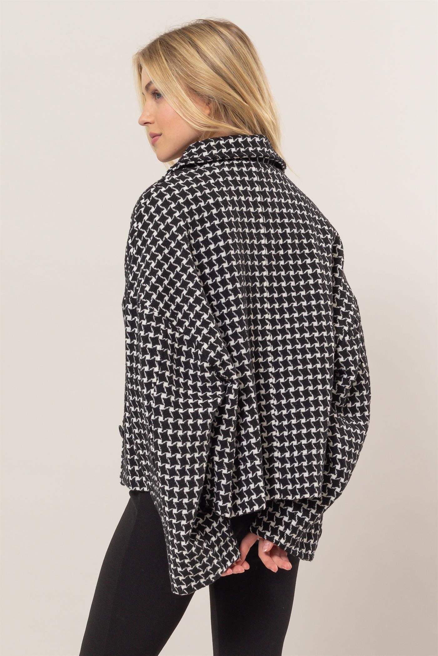 HYFVE Tweed Plaid Button Up Jacket