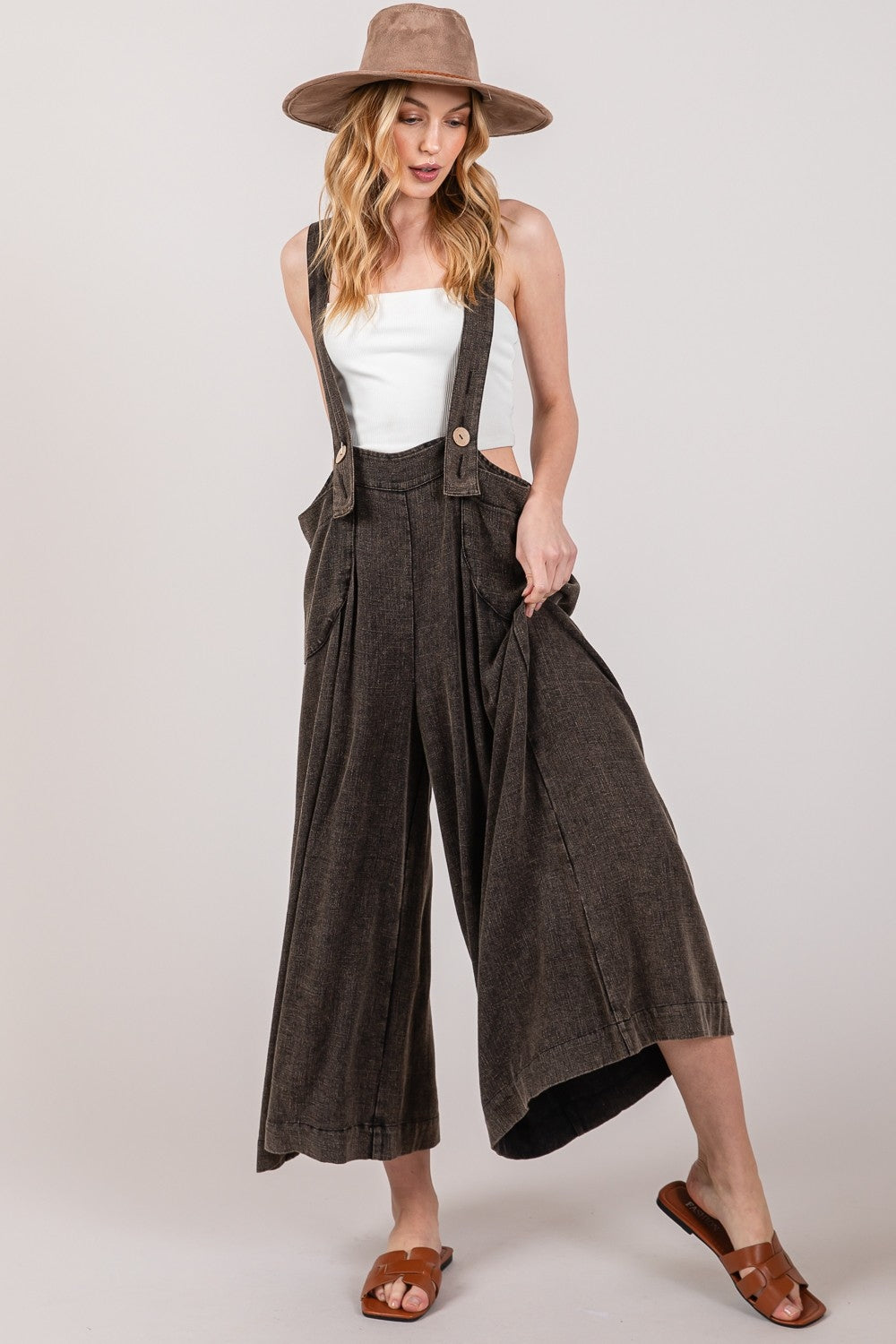 SAGE+FIG Full Size Wide Leg Overalls