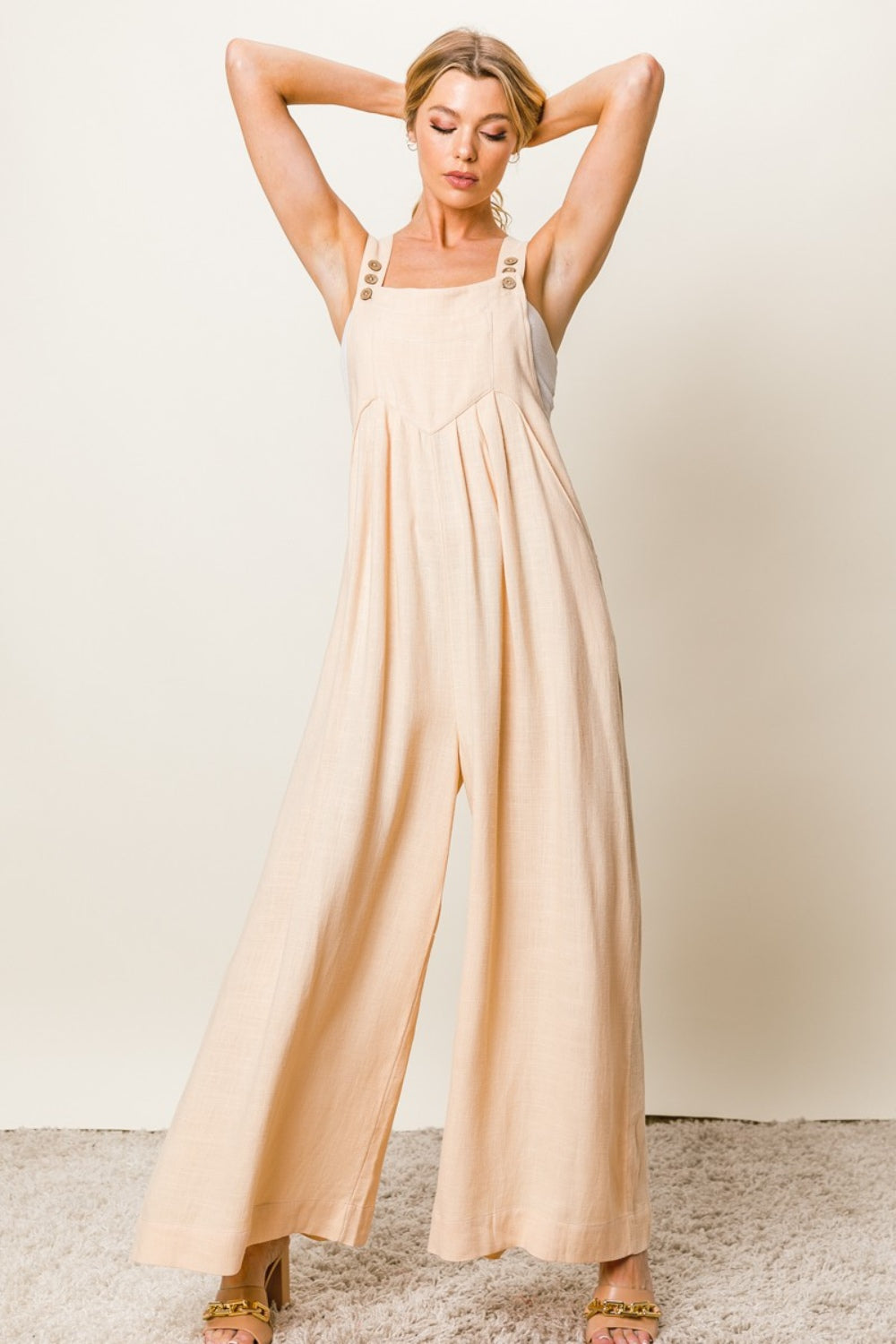 BiBi Textured Wide Leg Jumpsuit