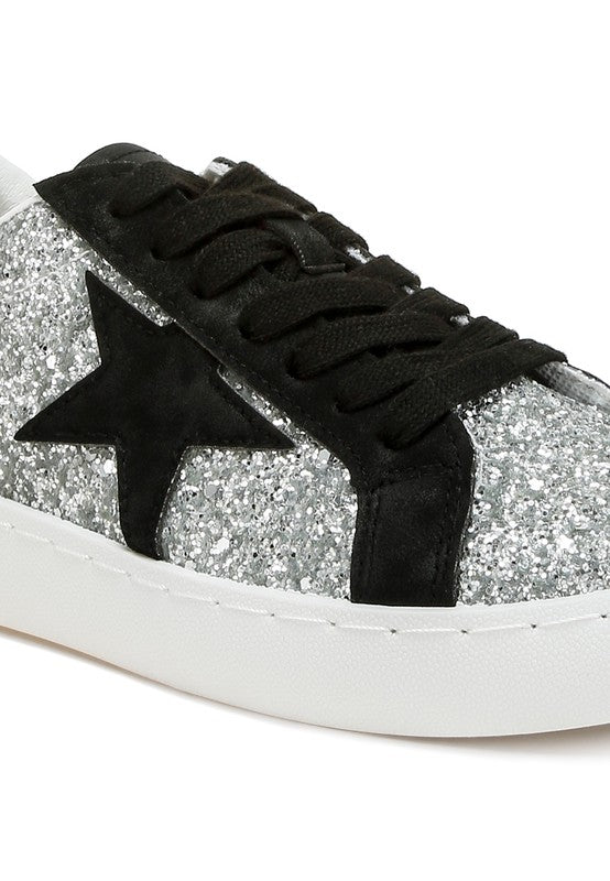 SHINDING Glitter Star Chunky Sneakers