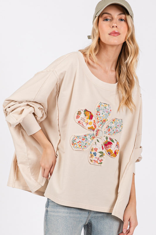 SAGE + FIG - Flower Patch Dropped Shoulder Oversize Top