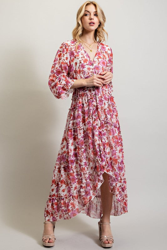 Sweet Generis Floral Hi-Lo Maxi Dress