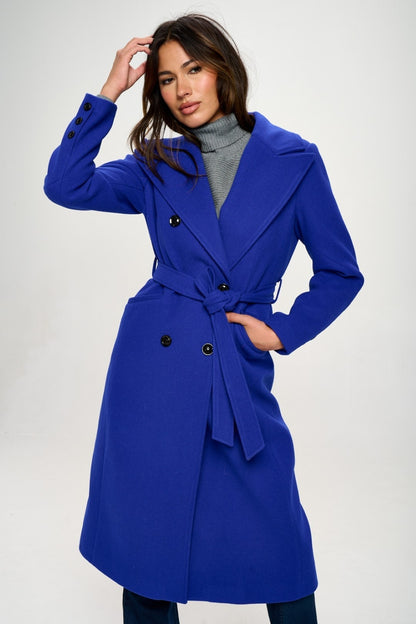 Coalition LA Double-Breasted Vegan Wool Coat