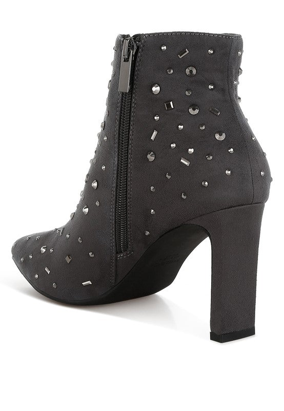 SAKURA Diamante Embellished Microfiber Boots