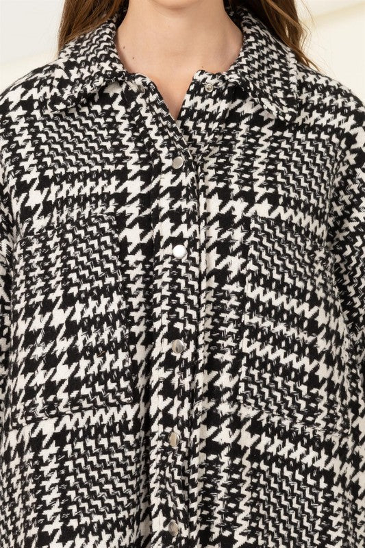 HYFVE Houndstooth Pattern Shacket