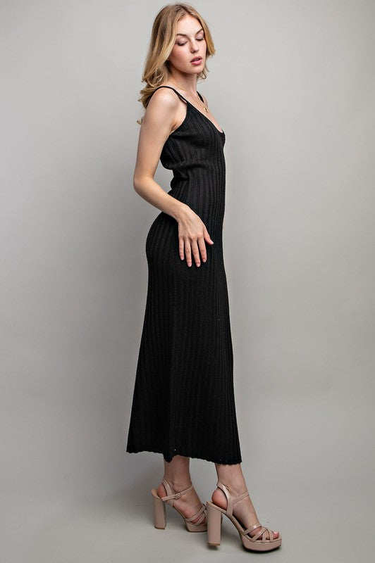 Sweet Generis Ribbed Knit Maxi Dress