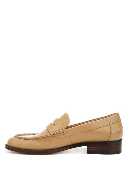 PLAVIA Genuine Leather Penny Loafers