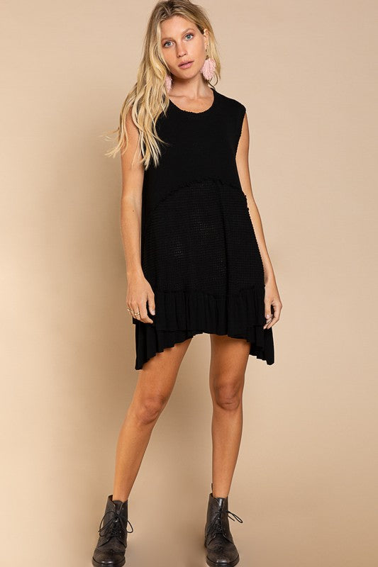 POL Sleeveless Ruffle Hem Dress