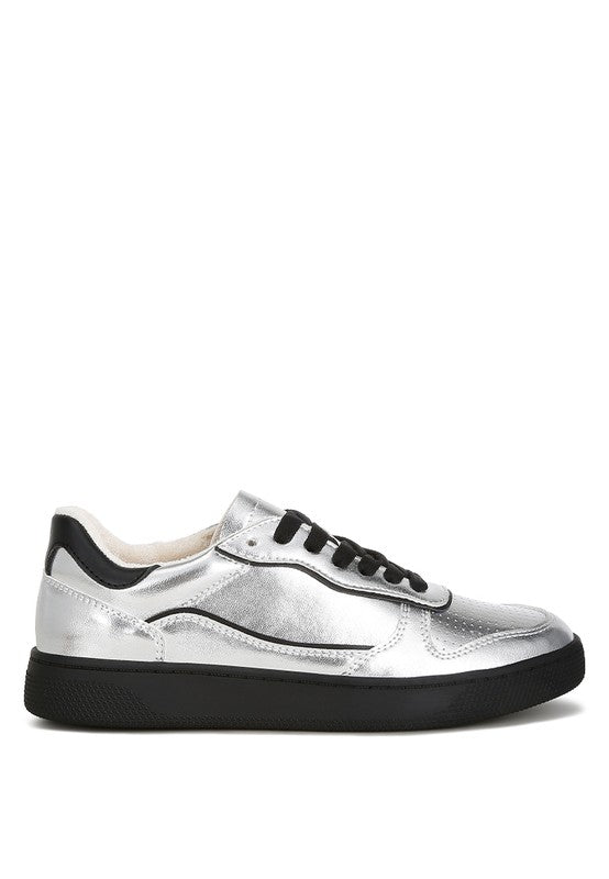 KYNISKA Metallic Faux Leather Everyday Sneakers