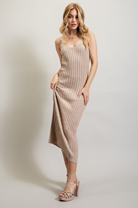 Sweet Generis Ribbed Knit Maxi Dress